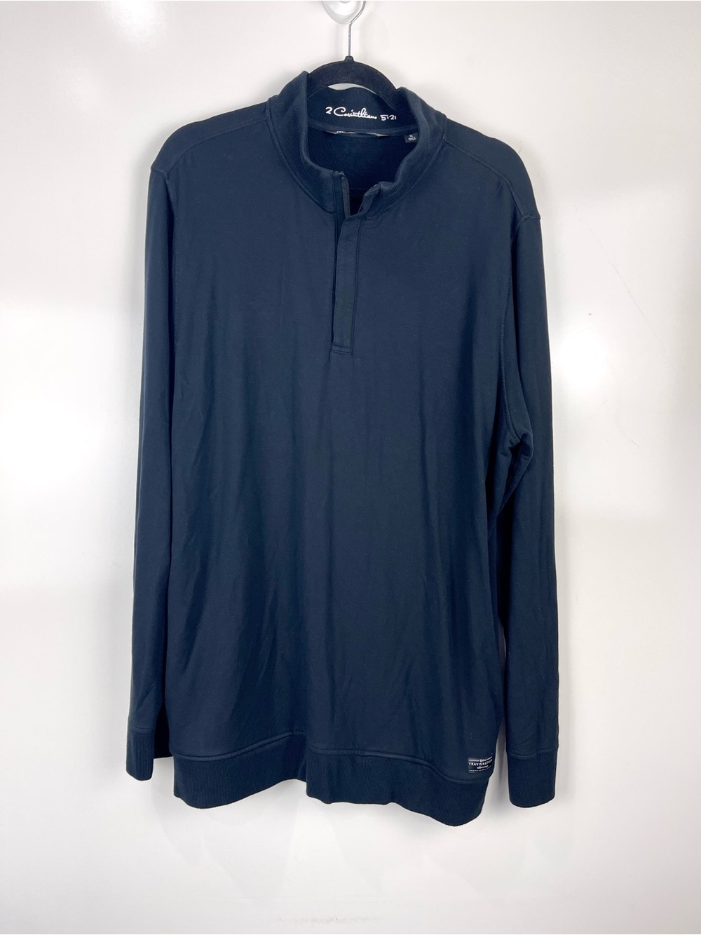 TravisMathew Newport Quarter Zip Pullover Men’s Size XL Black Golf Performance